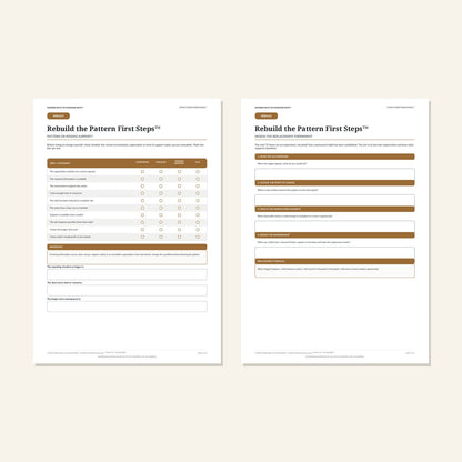 Rebuild the Pattern First Steps™ inside pages 2 and 3 preview