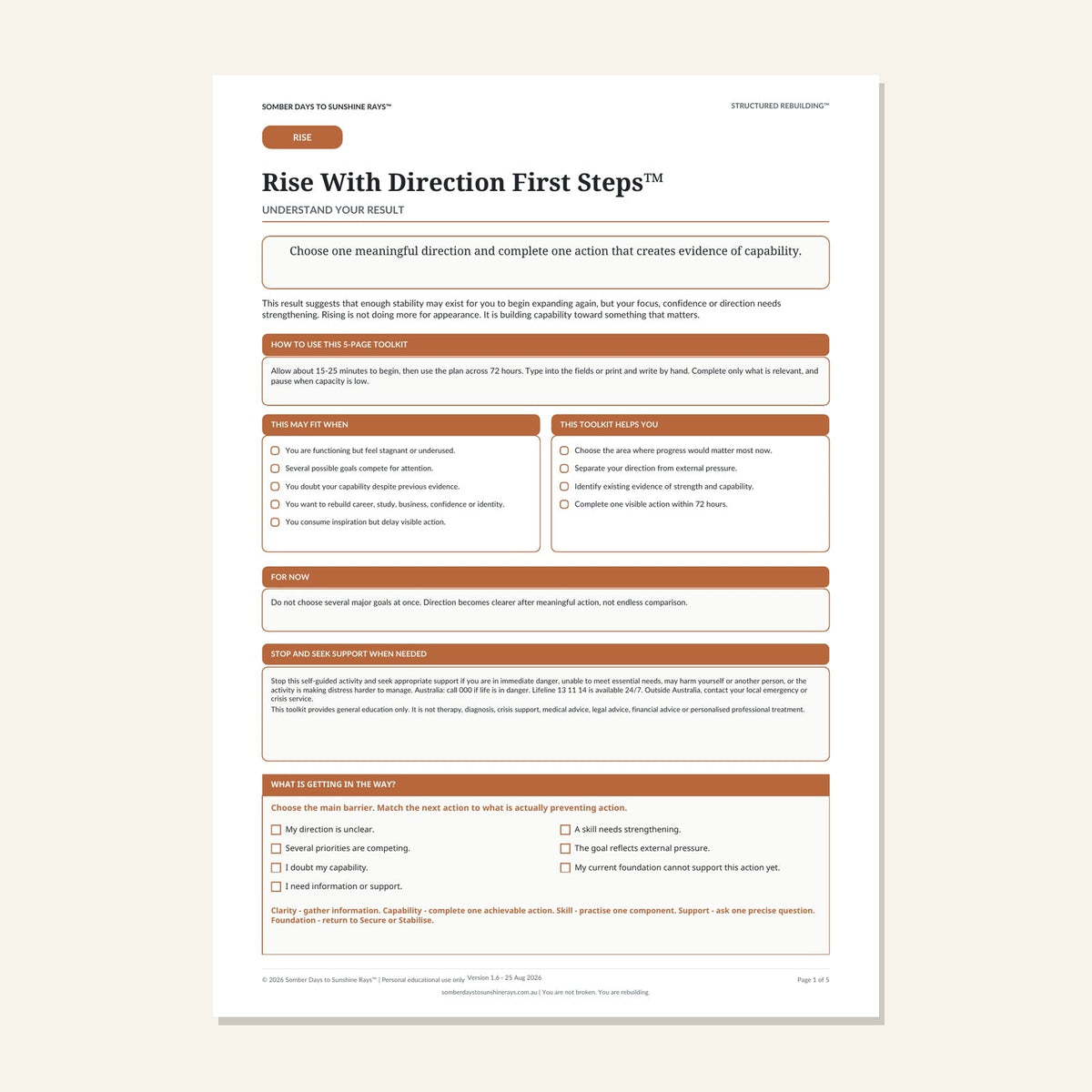 Rise With Direction First Steps™ product cover preview