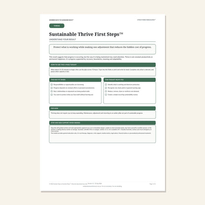 Sustainable Thrive First Steps™ product cover preview