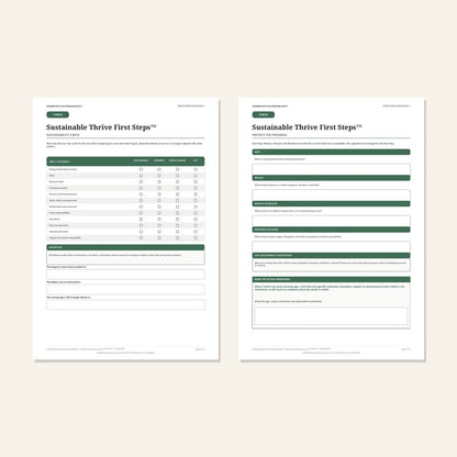 Sustainable Thrive First Steps™ inside pages 2 and 3 preview