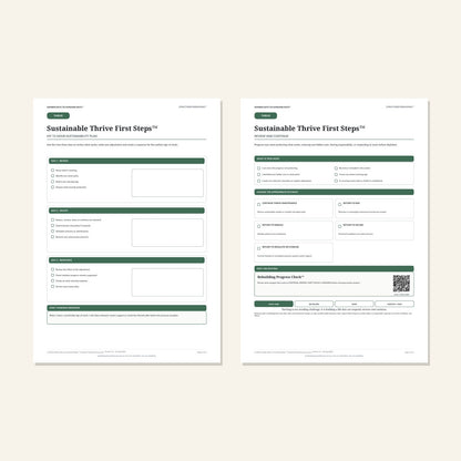 Sustainable Thrive First Steps™ plan and progress pages 4 and 5 preview